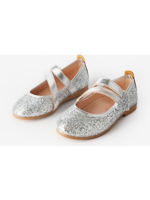 Gümüş  Kalp Cırtlı Kız Çocuk Ayakkabı