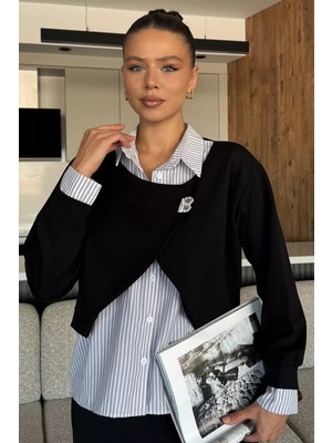 Kadın Gömlek Garnili Sweatshirt P-00018049