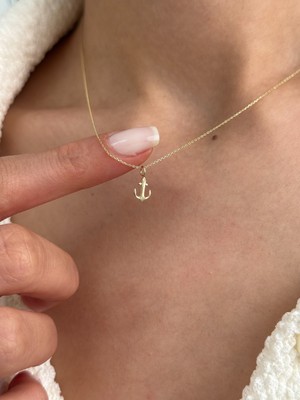 Minimal Çapa 14 Ayar Altın Kolye