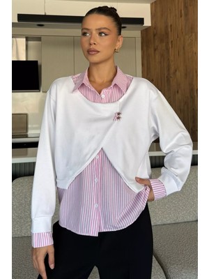 Kadın Gömlek Garnili Sweatshirt P-00018049