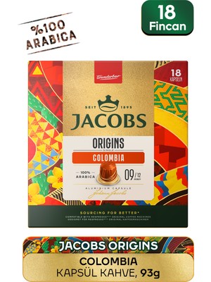 Jacobs Origins Colombia Nespresso Uyumlu Alüminyum Kapsül Kahve 18'li