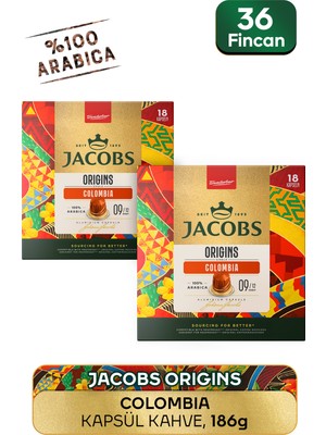 Jacobs Origins Colombia Nespresso Uyumlu Alüminyum Kapsül Kahve 36 Kapsül