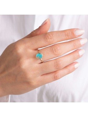 Firuze 14 Ayar Altın Yüzük