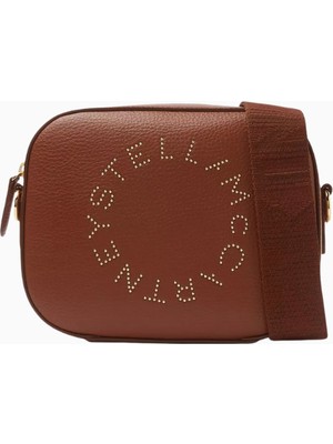Stella Mccartney Alter Mat Vegan Deri Studded Logo, Mini Kamera Omuz Çantası