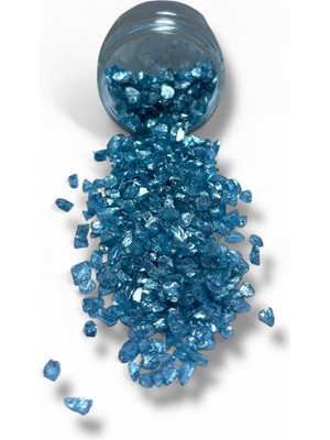 Epoksi Çalışmalarınız Için Parlak Cam Kırıkları 4-8 mm Gökyüzü Mavisi 100 gr