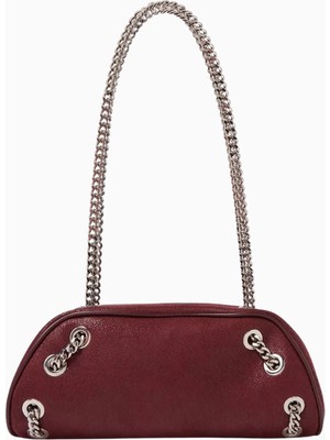 Stella Mccartney Shaggy Deer Vegan Deri Falabella, Zincir Detaylı Bowling Omuz Çantası