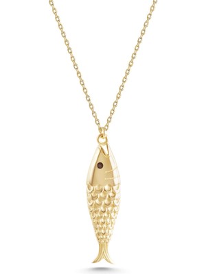 Şans Balığı 14 Ayar Altın Kolye