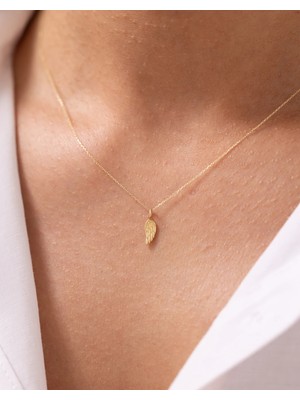 Koruyucu Melek Kanadı 14 Ayar Altın Kolye