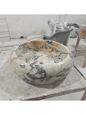Menekşe Mermer Bombeli Lavabo