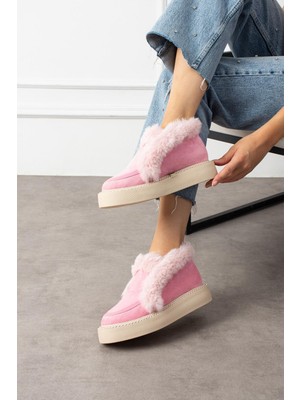 Shoetek Mae Kadın Bot&bootie Içi Kürklü Pudra Süet