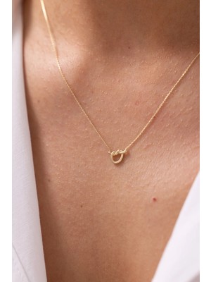 Minimal Düğüm 14 Ayar Altın Kolye