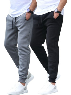 Antrasit/siyah Basic 2'li Paket Erkek Eşofman E7444