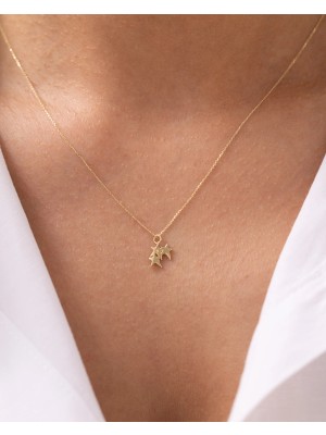 Üçlü Yıldız Parıltısı 14 Ayar Altın Kolye