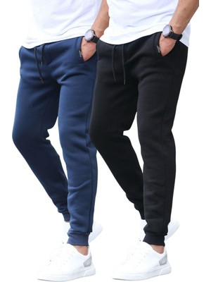 Lacivert/siyah Basic 2'li Paket Erkek Eşofman Altı E7444