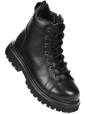 Kiko Kids Rita %100 Deri Fermuarlı Kız Çocuk Bot Ayakkabı