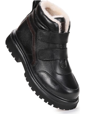 Kiko Kids Leta %100 Deri Cırtlı Erkek Çocuk Bot Ayakkabı