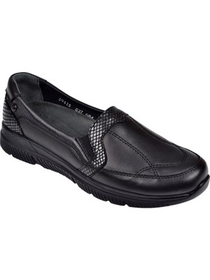 Forelli Hakiki Deri Comfort Kadın Ayakkabı For-Dilmen   Siyah