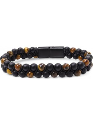 Fm Kaplan Gözü Ve Oniks Doğaltaş Ve Çelik Halatlı Erkek Bileklik 31832B18D2