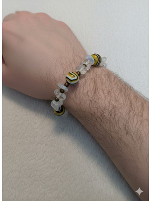 Kişiselleştirilmiş Ahşap Kutulu Termal Kuvars Doğal Taş Bileklik Unisex Erkek Kadın Hediyelik Takı