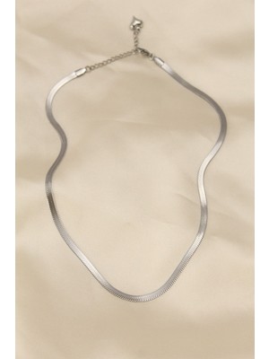 Vice Avm 316L Çelik Silver Renk 45 cm İtalyan Zincir Model Kadın Kolye