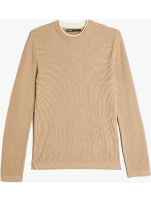 Koton Triko Kazak Basic Bisiklet Yaka Pamuklu Uzun Kollu