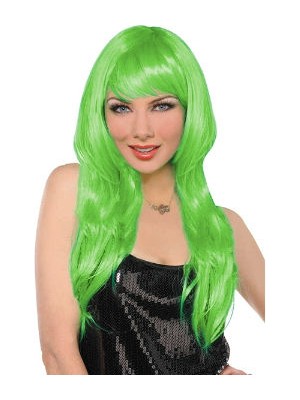 Uzun Peruk Saç - Yeşil