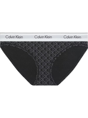 Kadın Monogram Desenli Bikini Altı – Siyah