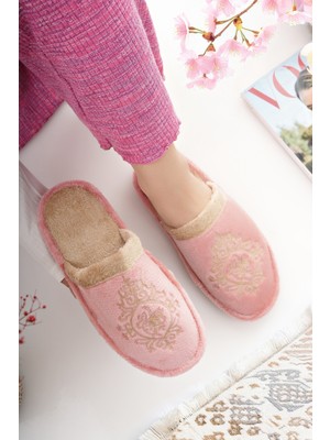 Moda Fırsat Kadın Ev Terliği Peluş Yıkanabilir Içi Yünlü Kürklü Terlik Misafir Çeyiz Bohça Gelin Terliği