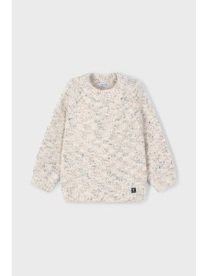 Erkek Çocuk Reglan Kollu Kırçıllı Triko Kazak - Bej