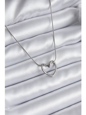 Vice Avm 316L Çelik Gümüş Renk Kalp Model Kadın Kolye