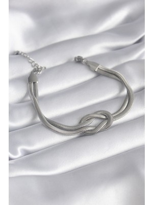 Vice Avm 316L Çelik Çelik Gold Renk İtalyan Zincir Düğüm Model Kadın Bileklik