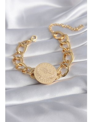 Vice Avm 316L Çelik Gold Renk Reşat Altın Model Samanyolu Kadın Bileklik