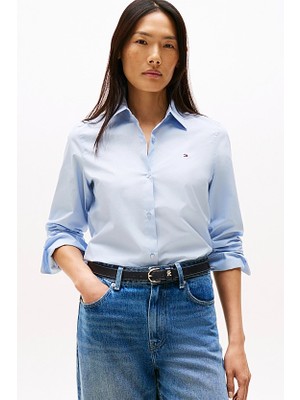 Kadın Regular Fit Poplin Gömlek - Açık Mavi