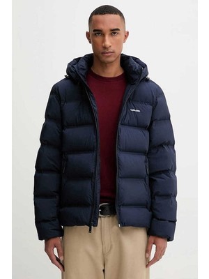 Erkek Regular Fit Kapüşonlu Kapitoneli Şişme Mont - Lacivert