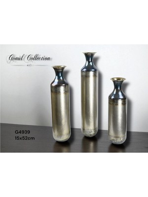 Gönül Vazo Metal 14,5X52 cm Kahverengi G4939