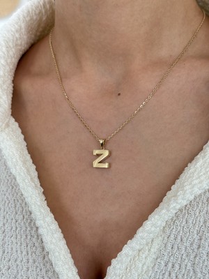 Harf Z 14 Ayar Altın Kolye