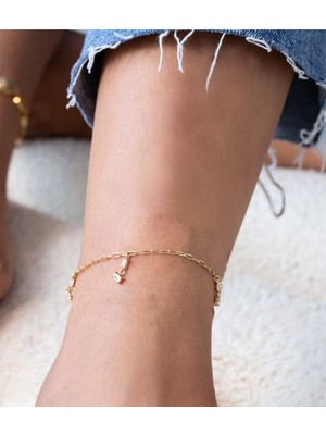 Sade Taşlı 14 Ayar Altın Halhal