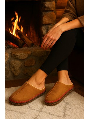 Nakışlı Içi Komple Yünlü Yüksek Tabanlı Ev Terlik Çeyiz Bohça Terliği Günlük Terlik Dar Kalıp