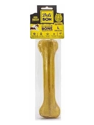 Delibon Deri Press Köpek Kemik Ödülü Medium Naturel 22 cm 1 Adet