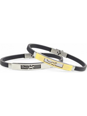 Fm Kertenkele Desenli Çelik Bileklik 3183SCB009