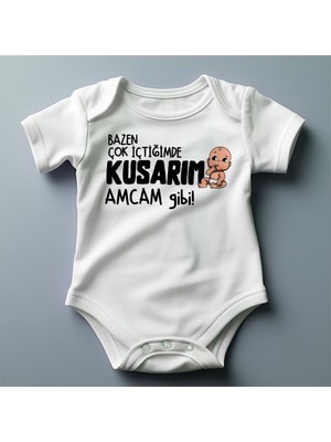 Bazen Çok Içtiğimde Kusarım Amcam Gibi Yazılı Baskılı  Zıbın