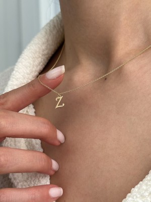 Italık Z Harf 14 Ayar Altın Kolye