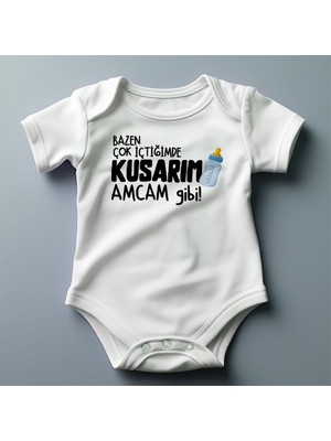 Bazen Çok Içtiğimde Kusarım Amcam Gibi Yazılı Baskılı Zıbın