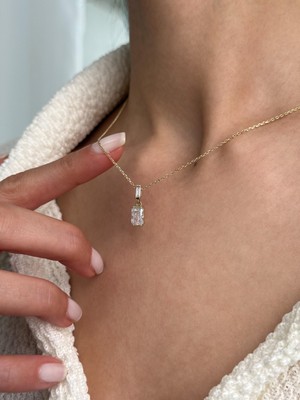 Baget Taşlı 14 Ayar Altın Kolye