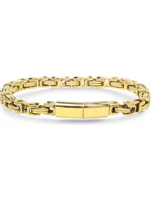 Fm Kilit Mekanizmalı Sarı Kral Zincir Bileklik 6Mm 3183CZB1D34