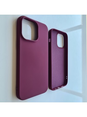 More Gsm iPhone 14 Pro (6.1) ile Uyumlu Logosuz Lansman Içi Süet Silikon Kılıf