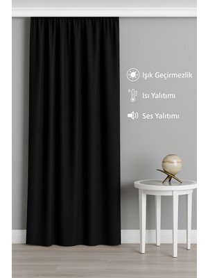 Hozari Siyah Termal Blackout Karartma Güneşlik Perde