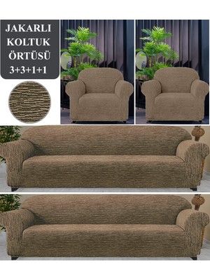 Koltuk Örtüsü 3+3+1+1 Takımı Lastikli Esnek Yıkanabilir Çekyat Kanepe Kılıfı