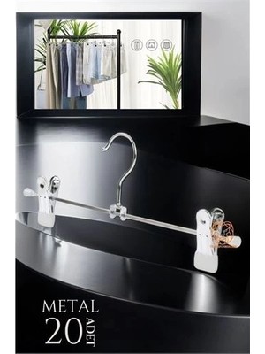 Metal Etek Pantolon Askısı - Mandallı Etek Askısı Pantolon Askısı 20 Adet
