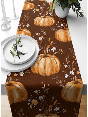 Sonbahar Serisi 140X40 cm Dijital Baskılı Runner (Halloween Autumn)